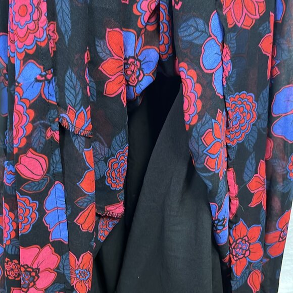 ModCloth Illuminated Elegance Chiffon Floral Halter Maxi Dress XL WhimsyGoth Fai - Picture 6 of 9